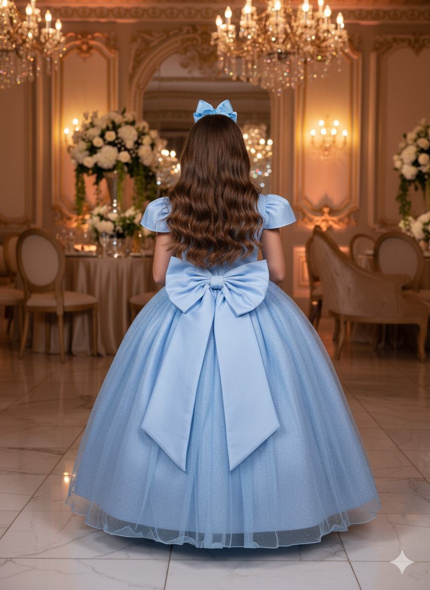Vestido Marie Longo Heloisa Azul Bebe (VESTMRELNFHOLLSAZUBB)
