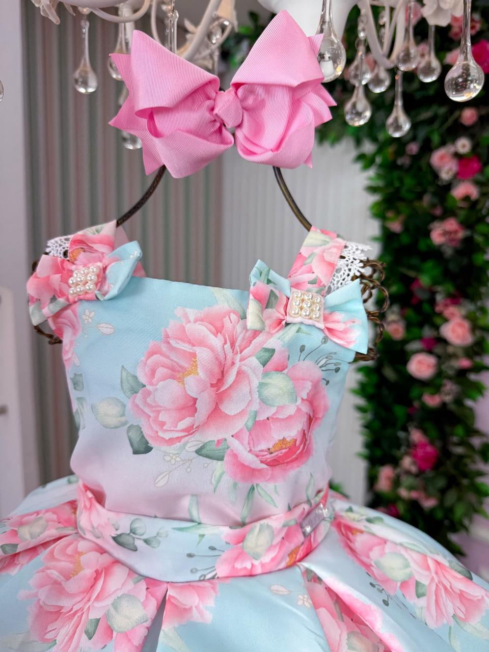 Vestido Mini Miss Lorena Florido Azul Bebe (VESTMNMSLRNFLRAZLBB)