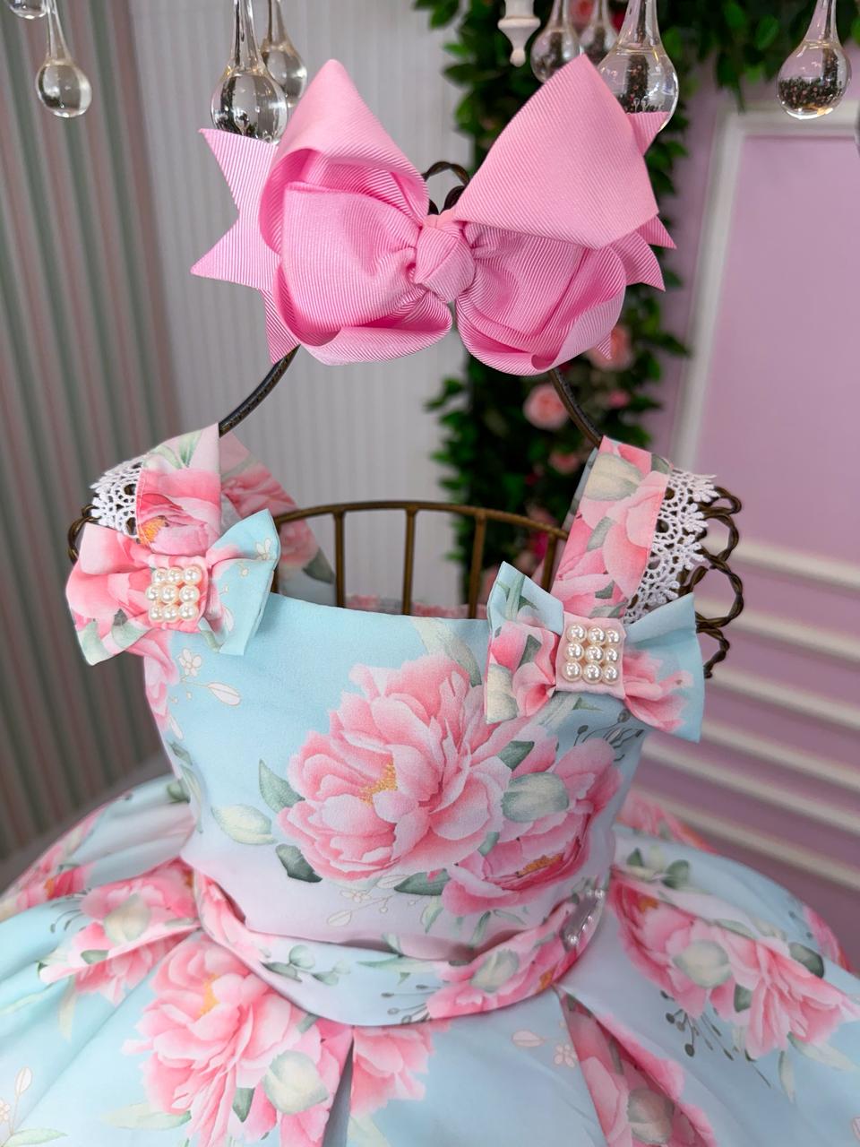 Vestido Mini Miss Lorena Florido Azul Bebe (VESTMNMSLRNFLRAZLBB)