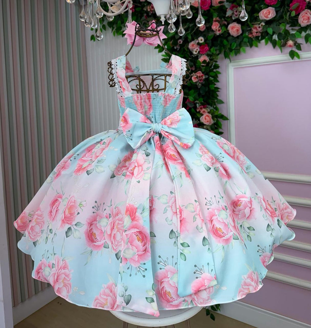 Vestido Mini Miss Lorena Florido Azul Bebe (VESTMNMSLRNFLRAZLBB)