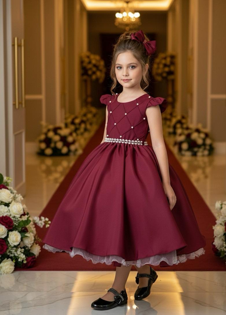 Vestido Ysa Kids Francine Marsala - Festa e Formatura