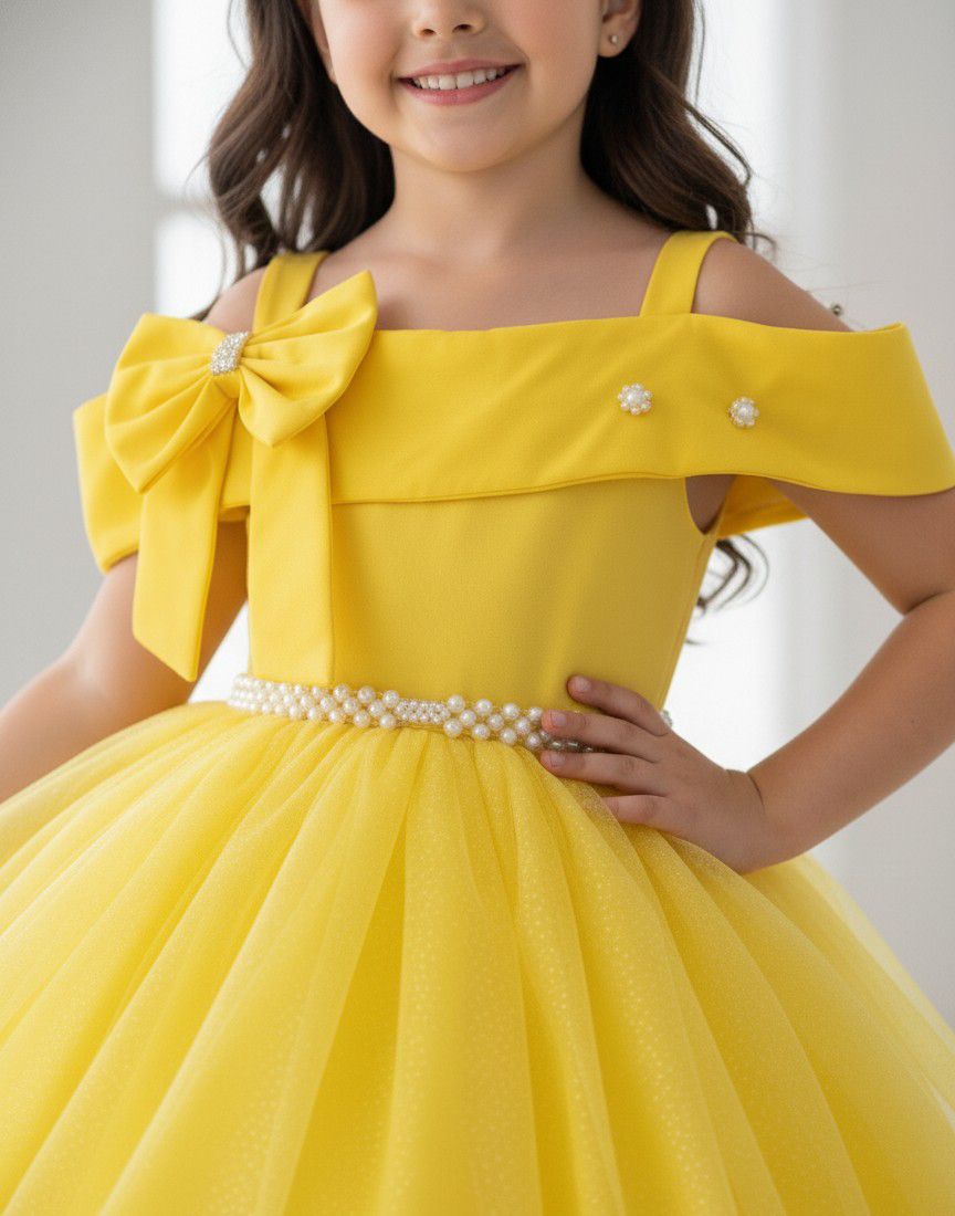 Vestido Banana Club Longo Doce Elegancia Amarelo