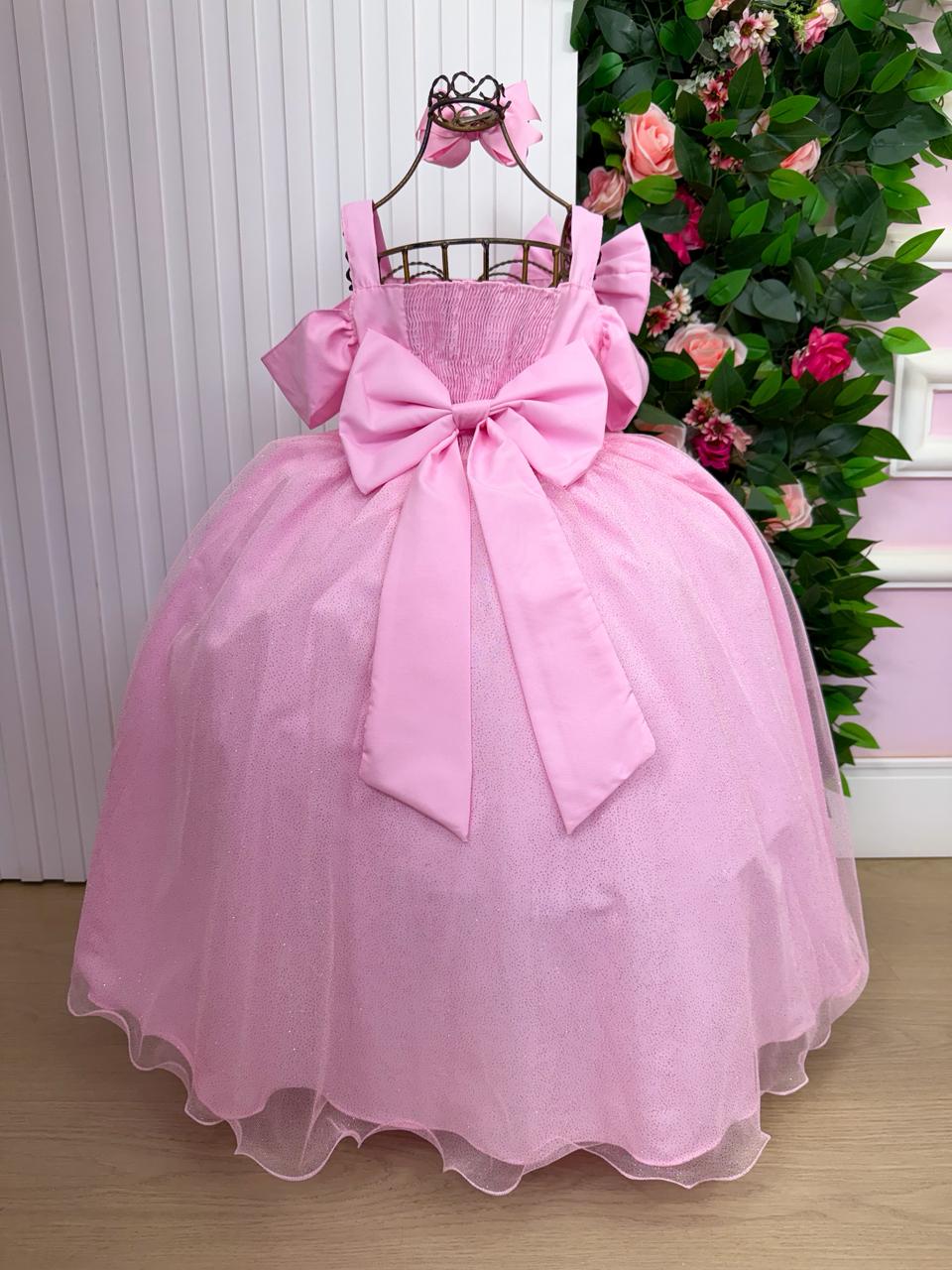 Vestido Banana Club Longo Doce Elegancia Rosa