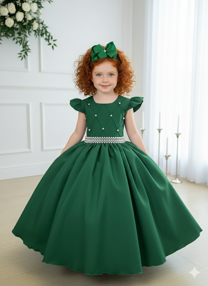 Vestido Ysa Kids Ariane Longo Verde Esmeralda (VESTYSKDIARNLGVRDEMRD)
