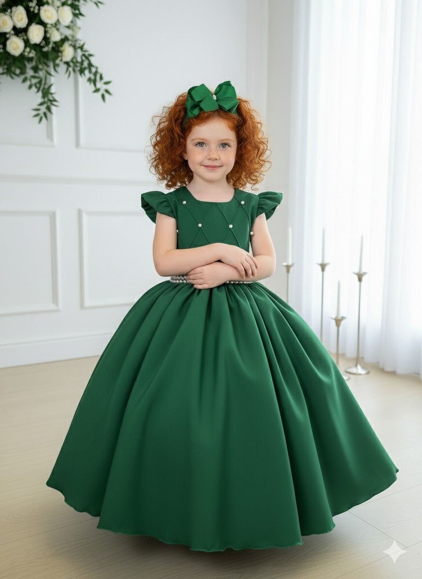 Vestido Ysa Kids Ariane Longo Verde Esmeralda (VESTYSKDIARNLGVRDEMRD)