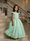 Vestido Ysa Kids Ariane Longo Verde Oliva (VESTYSKDSARNLNGVRDOLV)