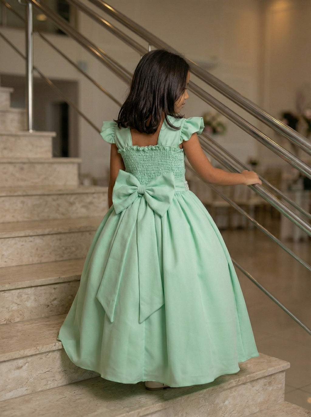 Vestido Ysa Kids Ariane Longo Verde Oliva (VESTYSKDSARNLNGVRDOLV)