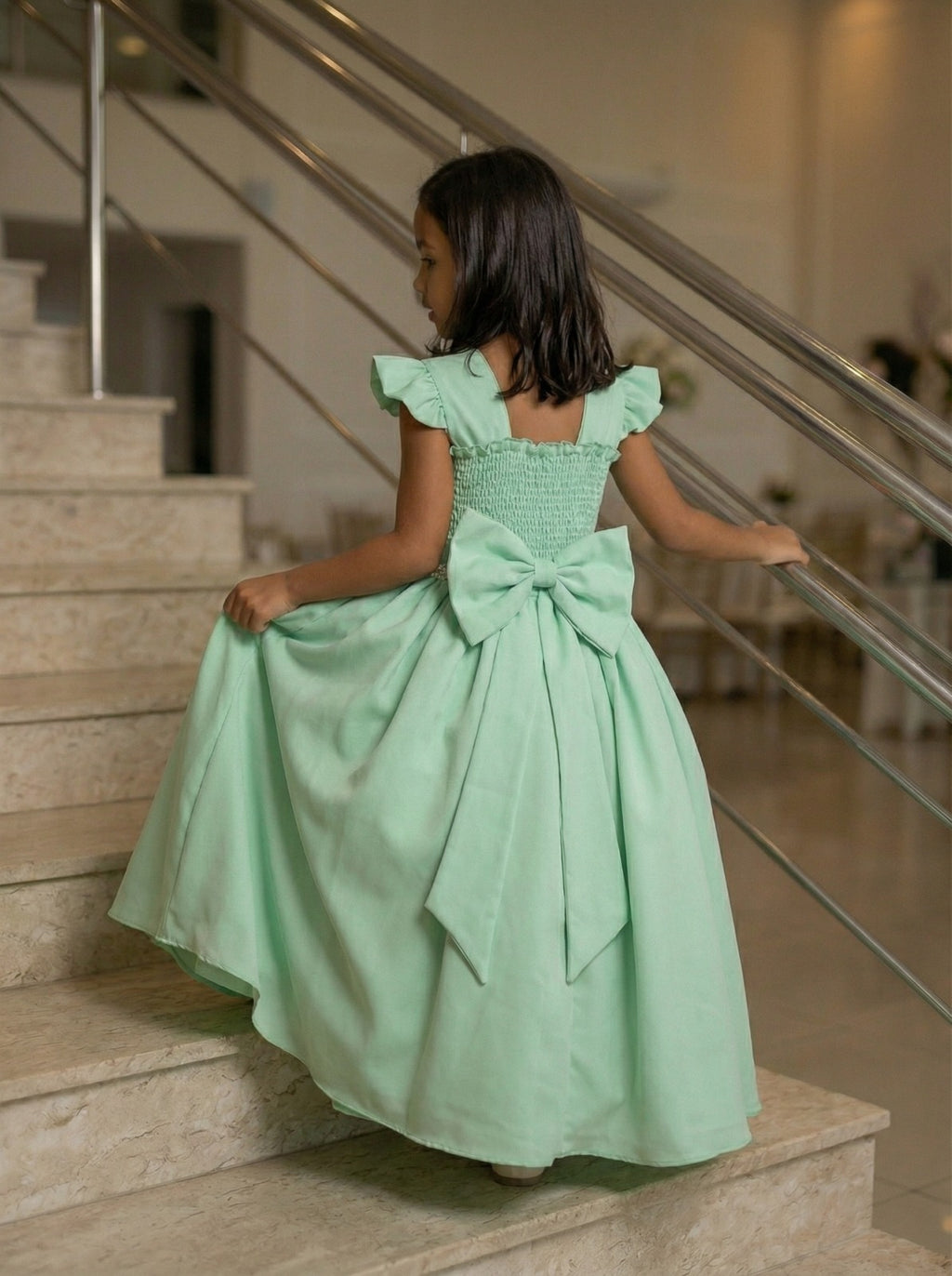 Vestido Ysa Kids Ariane Longo Verde Oliva (VESTYSKDSARNLNGVRDOLV)