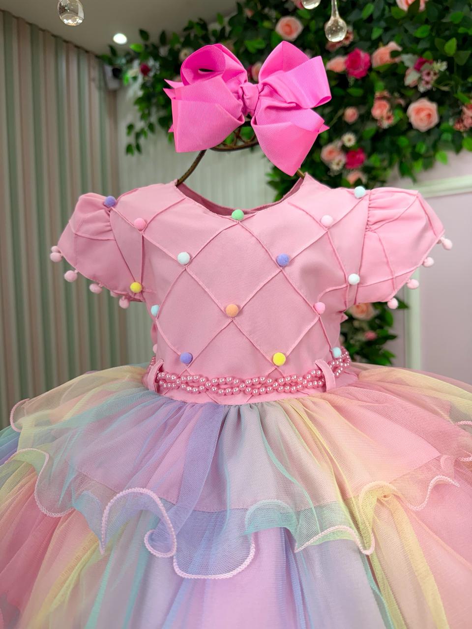 Vestido Menina Bonita Arco iris Aurora - Candy (VESTMNABNTARACND)
