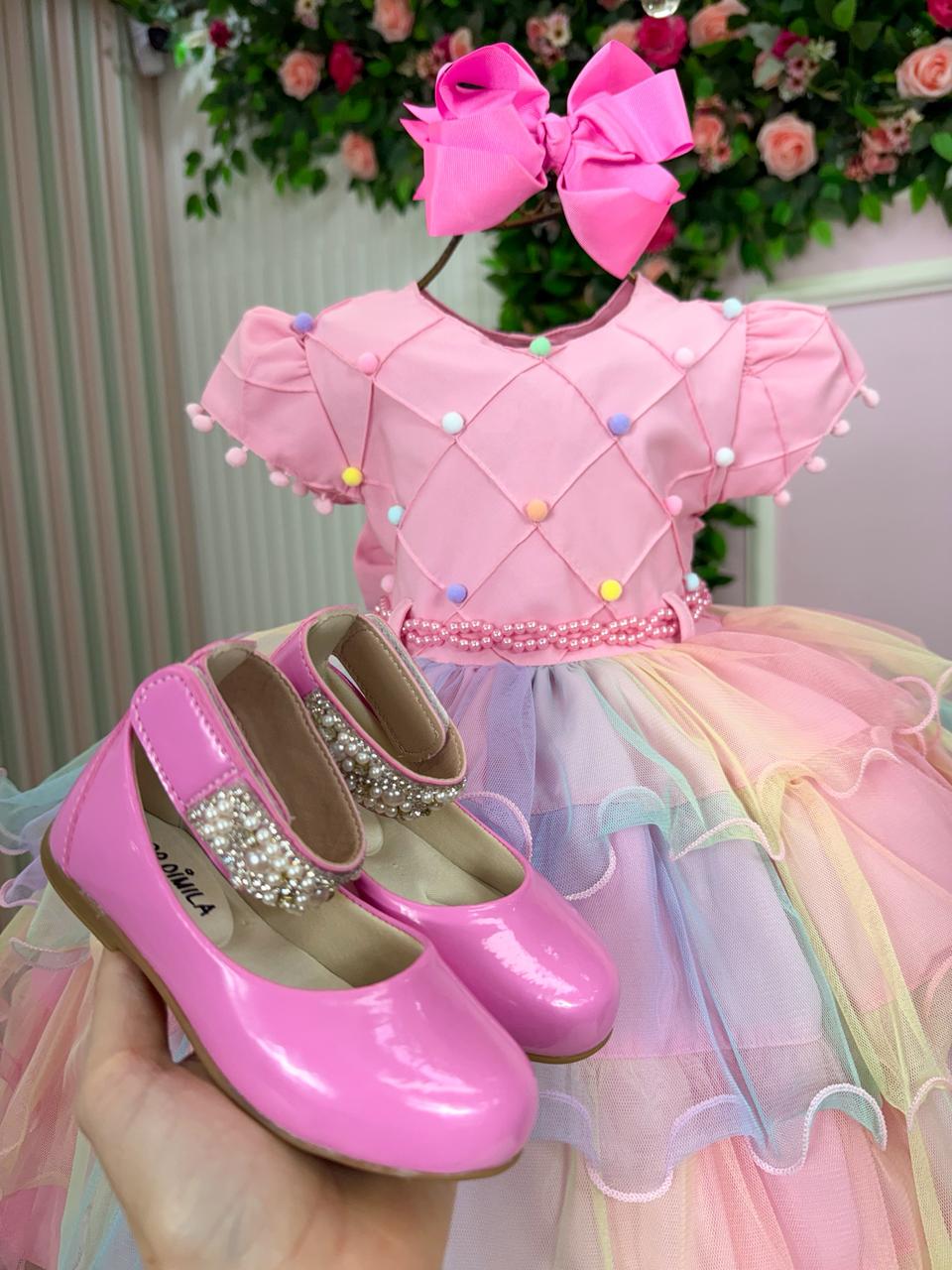 Vestido Menina Bonita Arco iris Aurora - Candy (VESTMNABNTARACND)