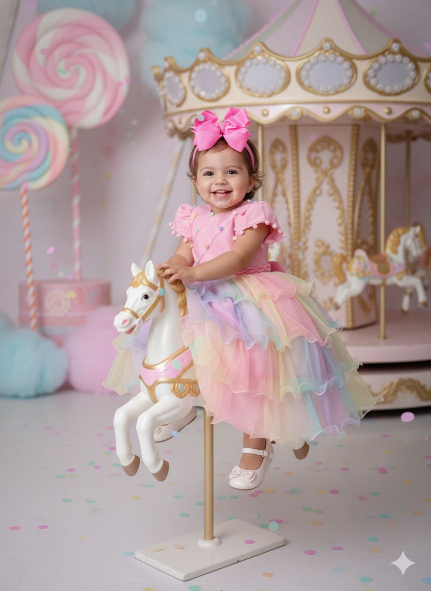 Vestido Menina Bonita Arco iris Aurora - Candy (VESTMNABNTARACND)