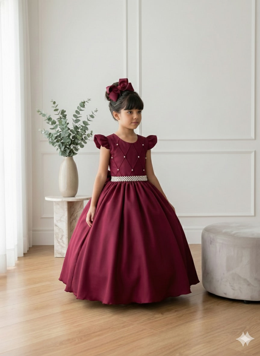 Vestido Ysa Kids Ariane Longo Marsala (VESTYSKDARNNGMSRL)