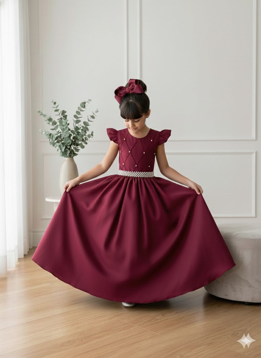 Vestido Ysa Kids Ariane Longo Marsala (VESTYSKDARNNGMSRL)