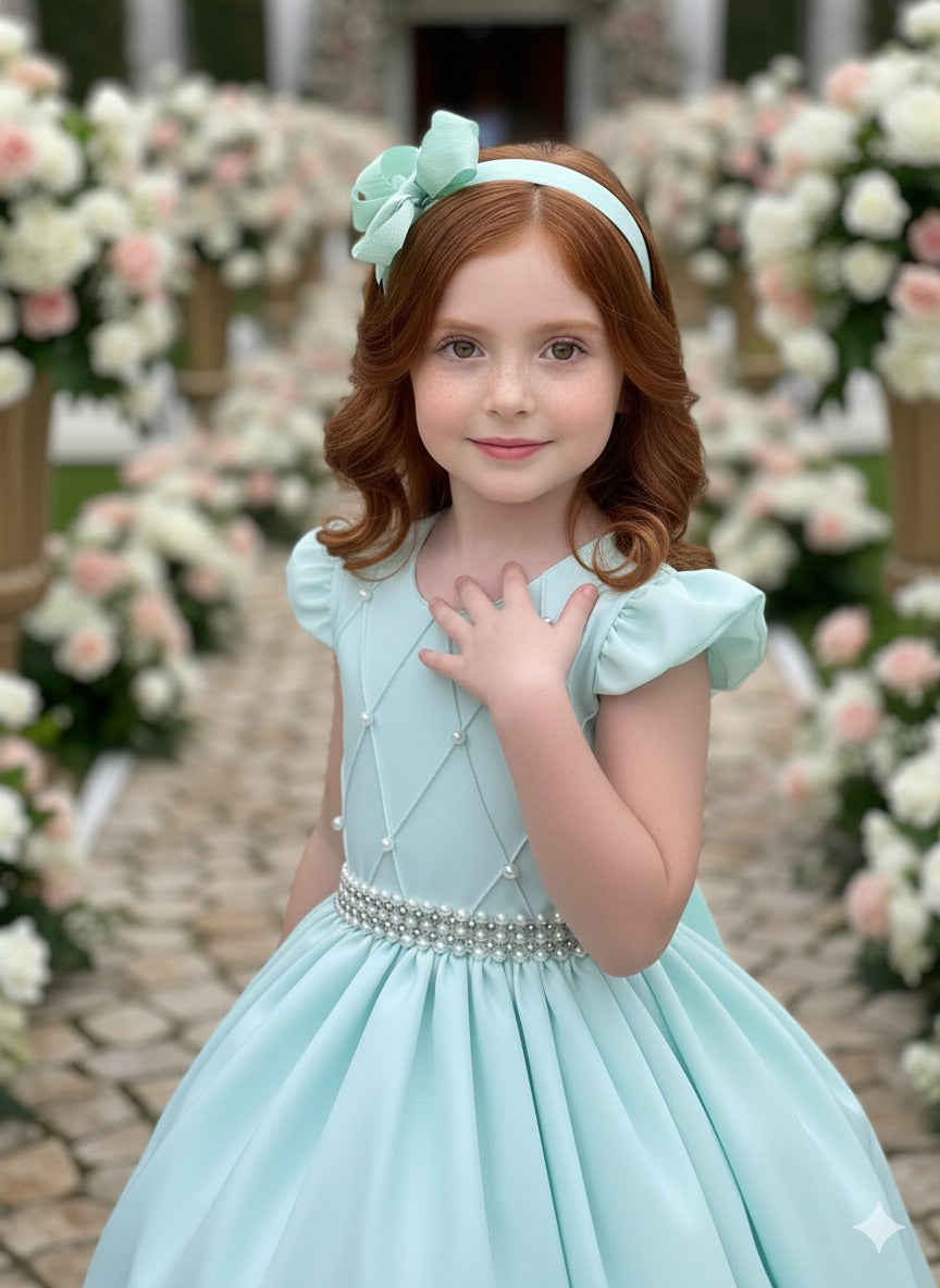 Vestido Ysa Kids Ariane Longo Verde Porto Fino (VESTYSKDSARNLNGVRD)