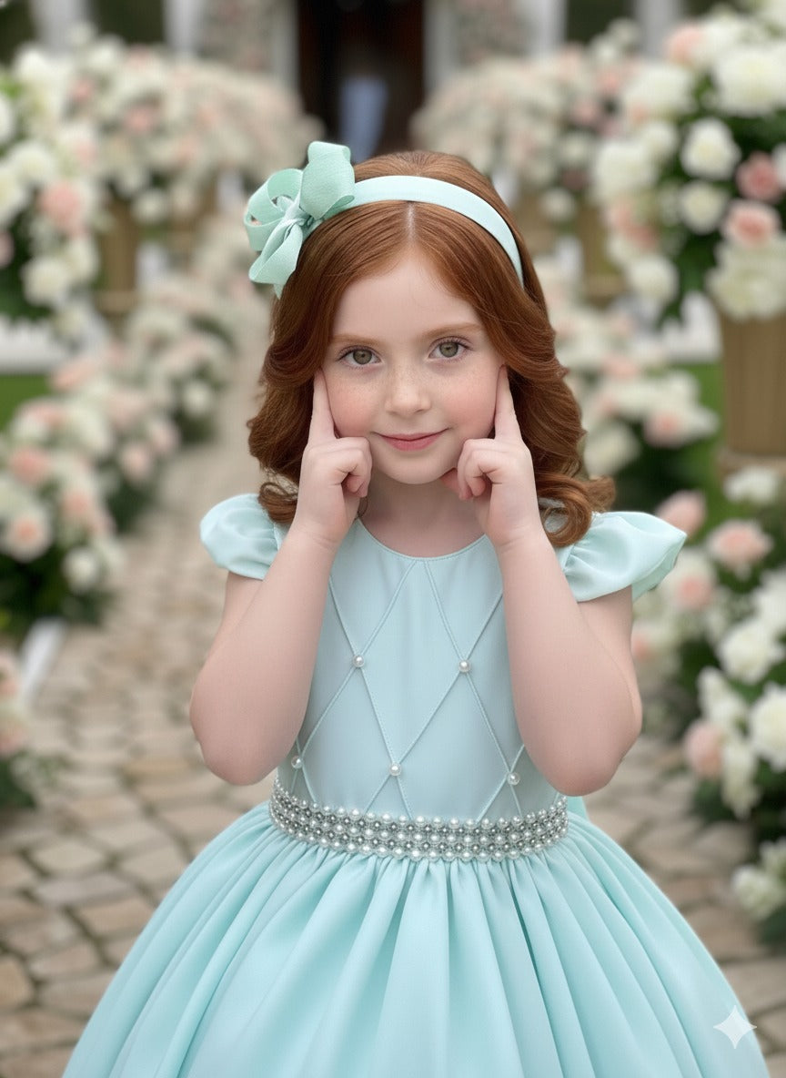 Vestido Ysa Kids Ariane Longo Verde Porto Fino (VESTYSKDSARNLNGVRD)