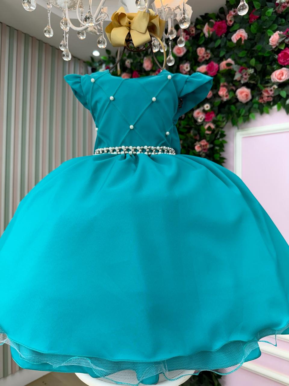 Vestido Ysa Kids Francine Verde Jade - Festa