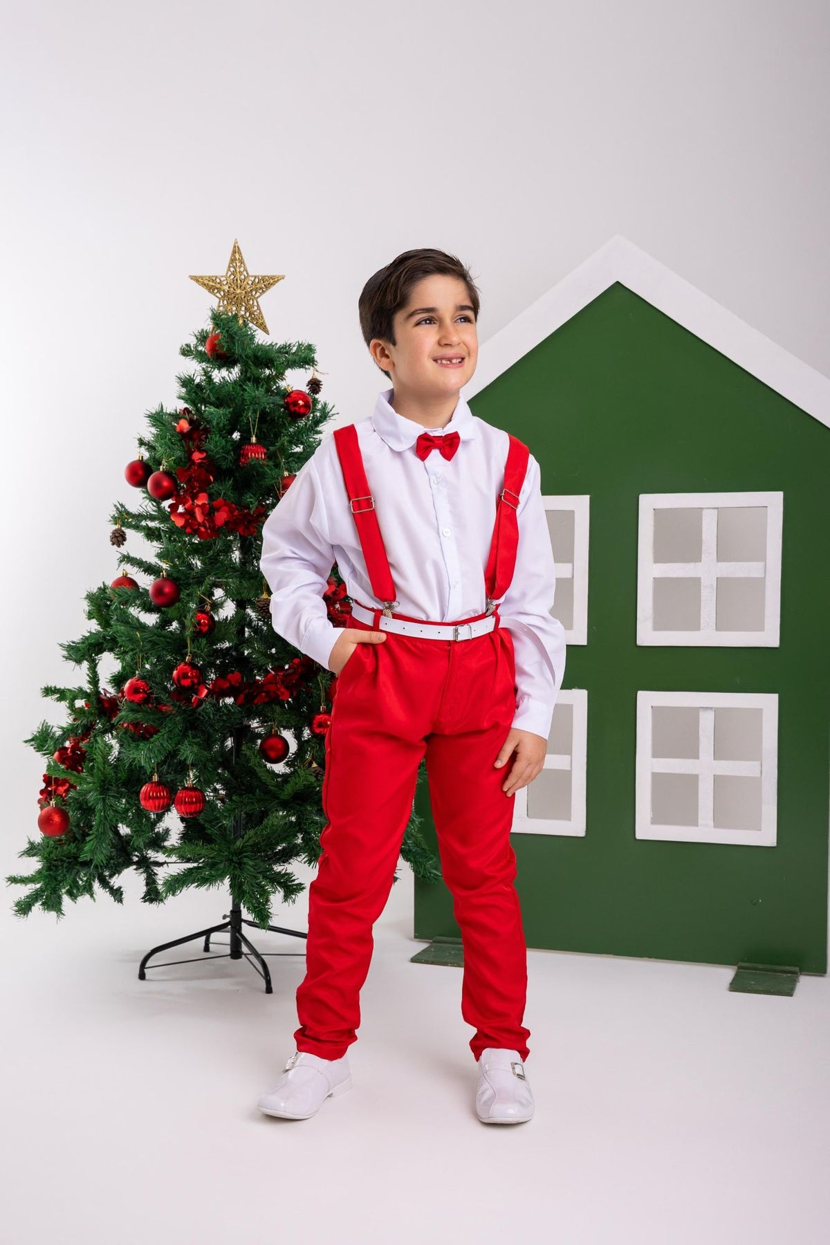 Conjunto Meninos Miss Cherry Leo Suspensorio Vermelho (CONJMSSHSPNVRML)