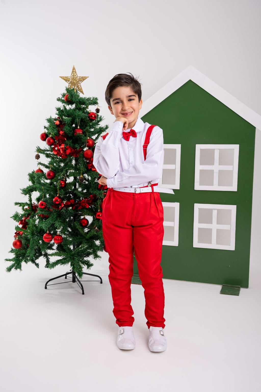 Conjunto Meninos Miss Cherry Leo Suspensorio Vermelho (CONJMSSHSPNVRML)