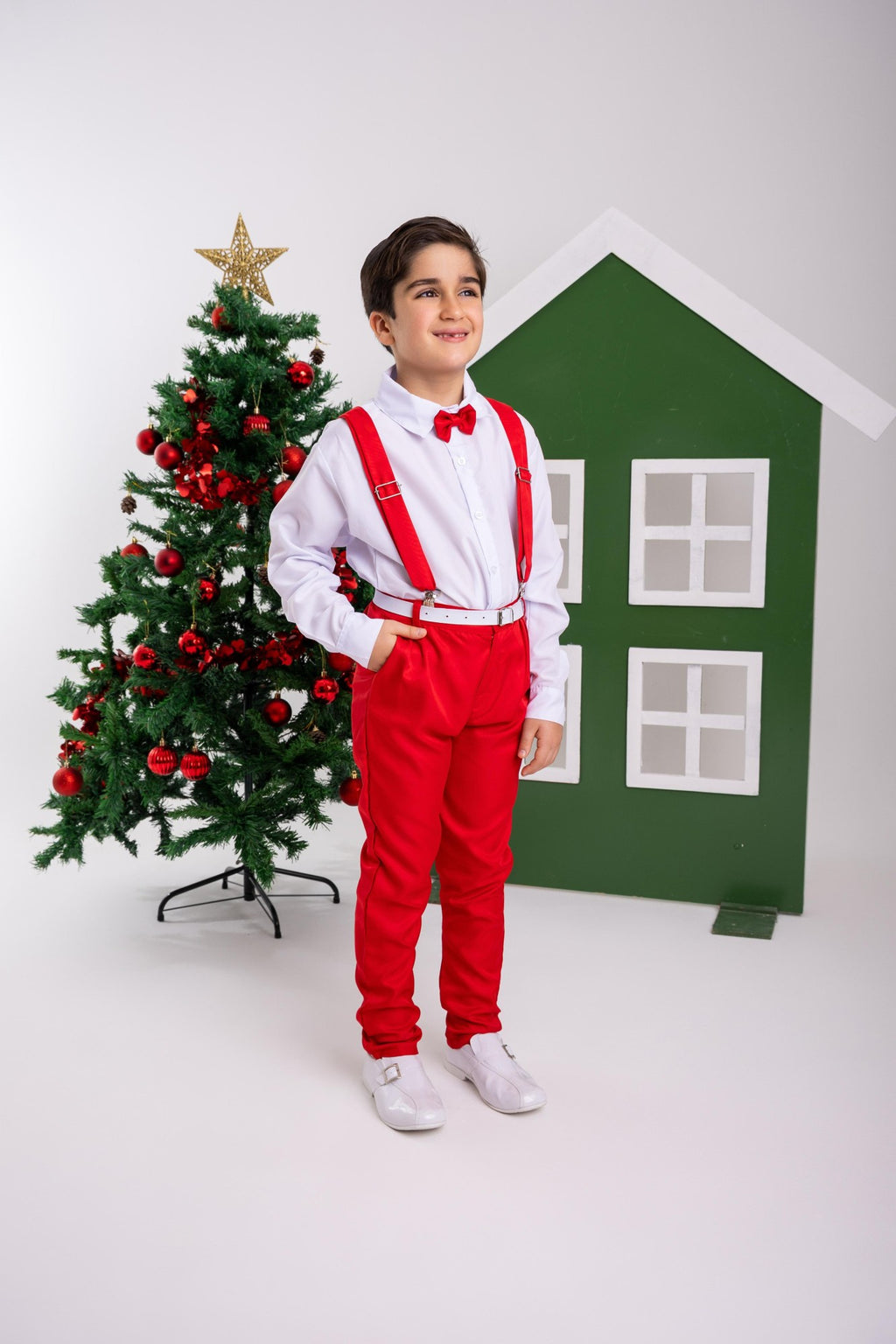 Conjunto Meninos Miss Cherry Leo Suspensorio Vermelho (CONJMSSHSPNVRML)