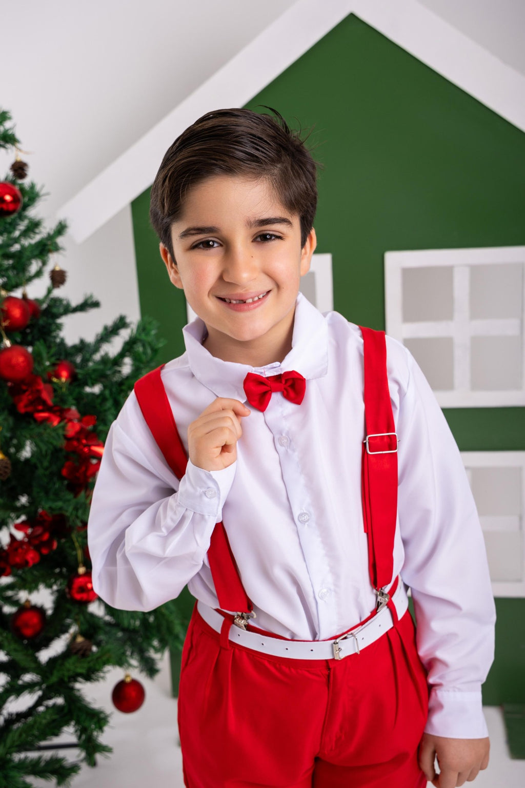 Conjunto Meninos Miss Cherry Leo Suspensorio Vermelho (CONJMSSHSPNVRML)