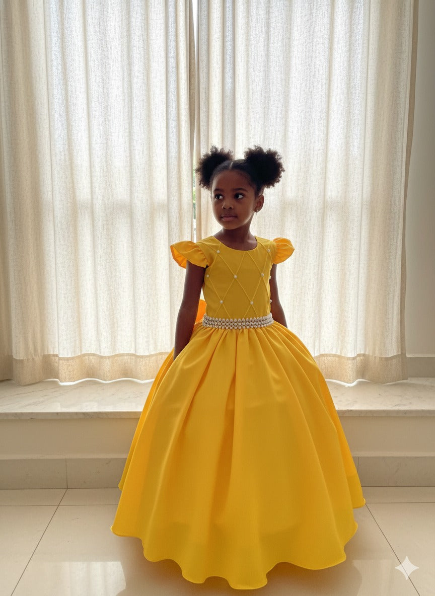 Vestido Ysa Kids Ariane Longo Amarelo Gema (VESYSAKIARILONAMGE)
