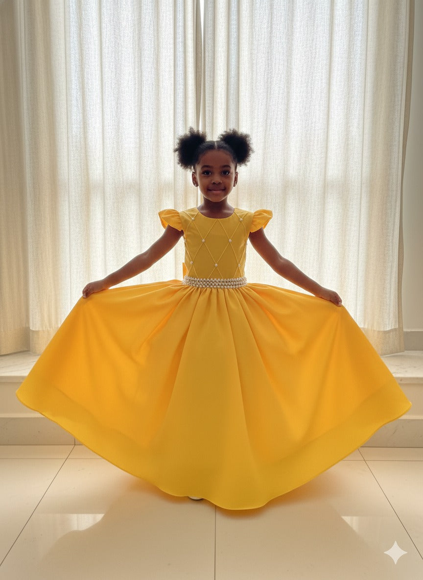 Vestido Ysa Kids Ariane Longo Amarelo Gema (VESYSAKIARILONAMGE)