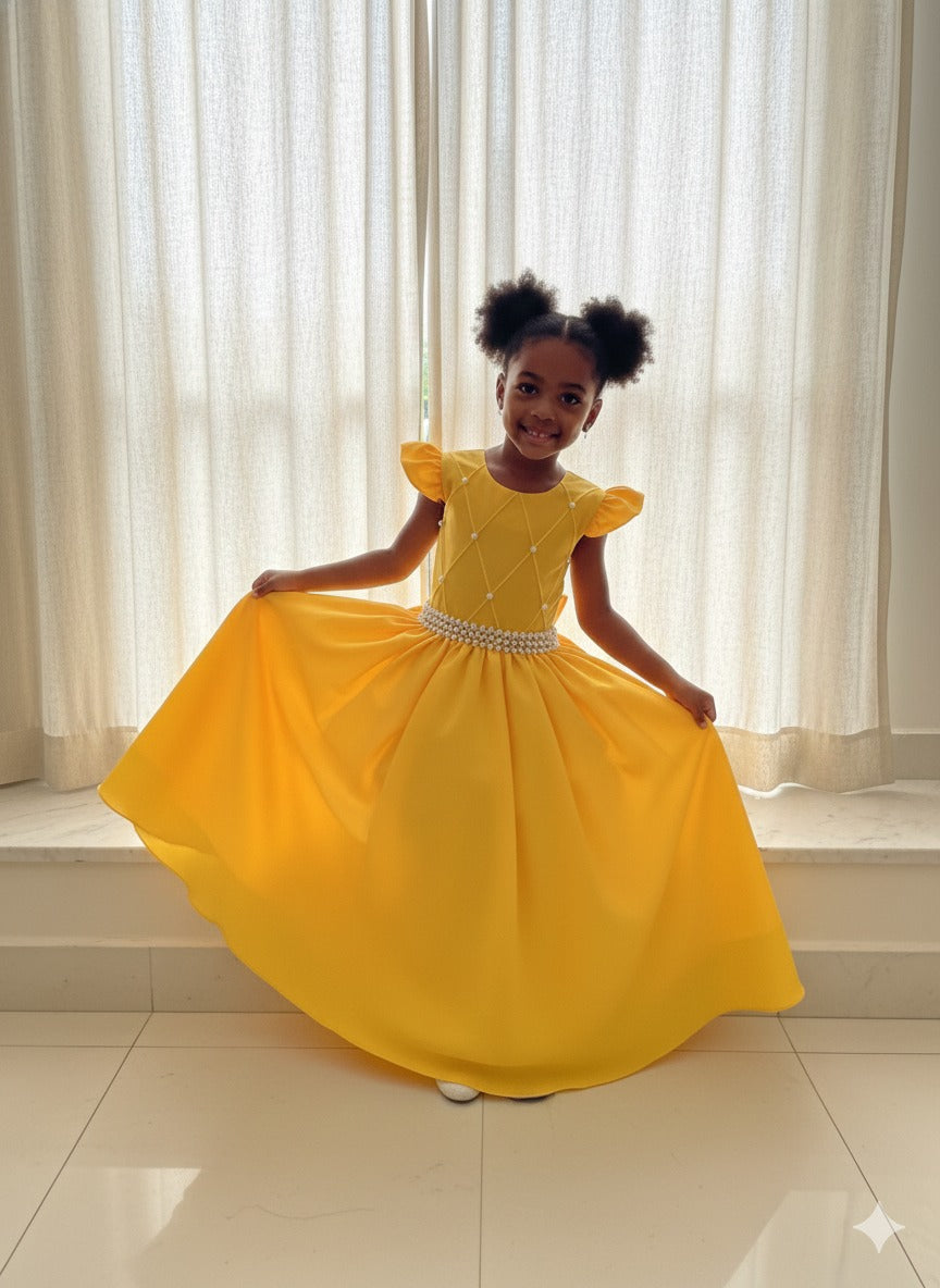 Vestido Ysa Kids Ariane Longo Amarelo Gema (VESYSAKIARILONAMGE)