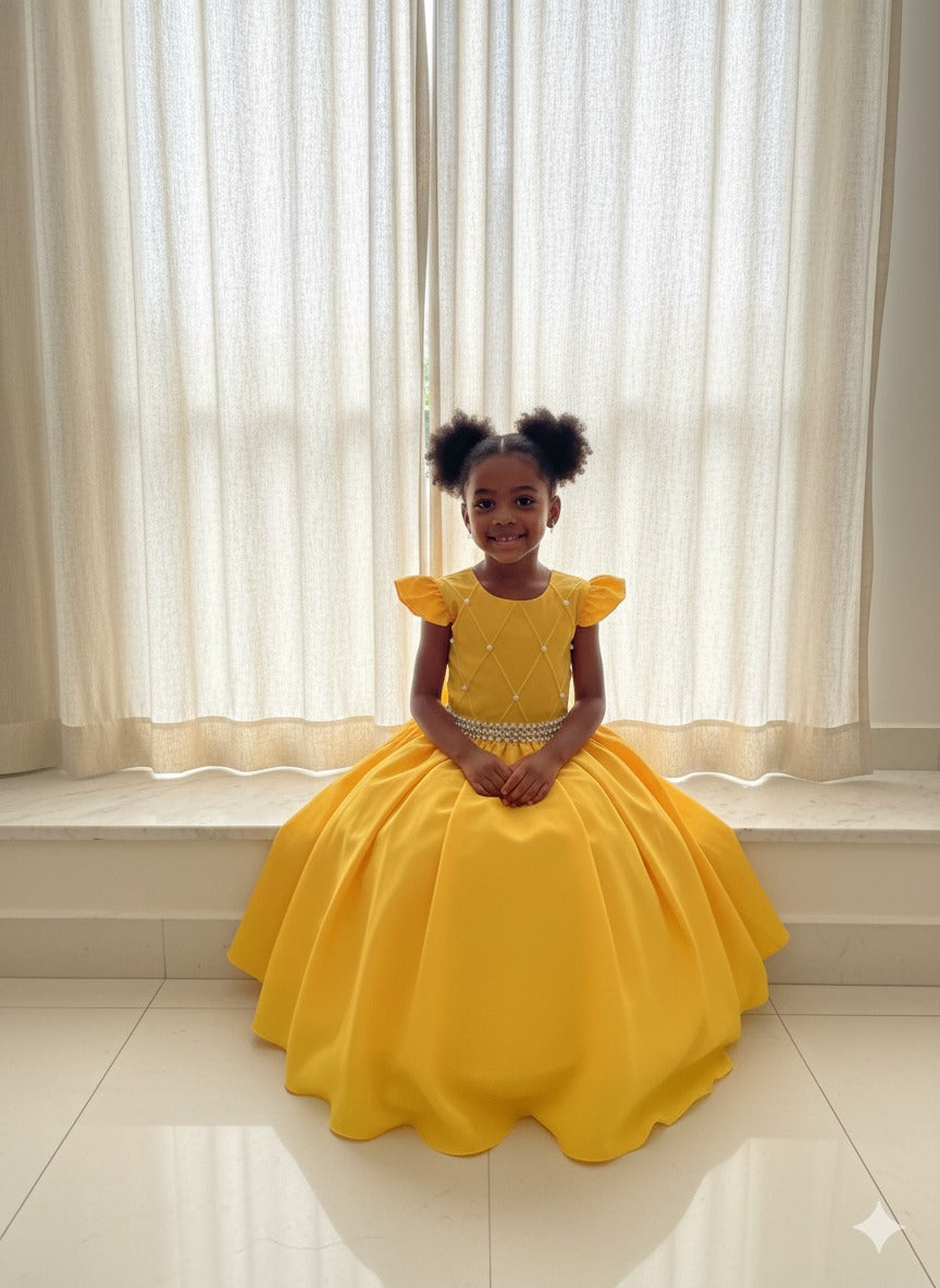 Vestido Ysa Kids Ariane Longo Amarelo Gema (VESYSAKIARILONAMGE)