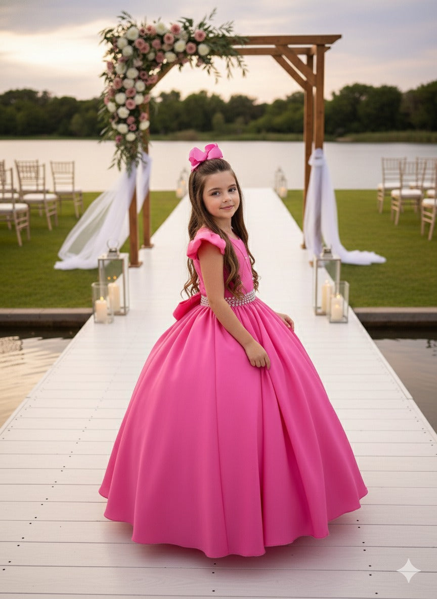 Vestido Ysa Kids Ariane Longo Rosa Chiclete (VESYSAKIDARLONROCH)