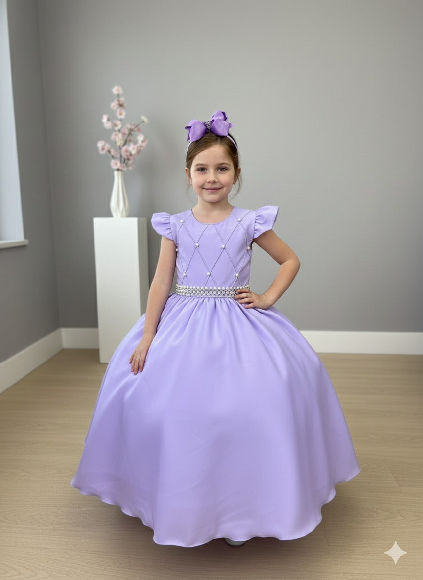 Vestido Ysa Kids Ariane Longo Lilás (VESTYSAKIDARILOLIL)