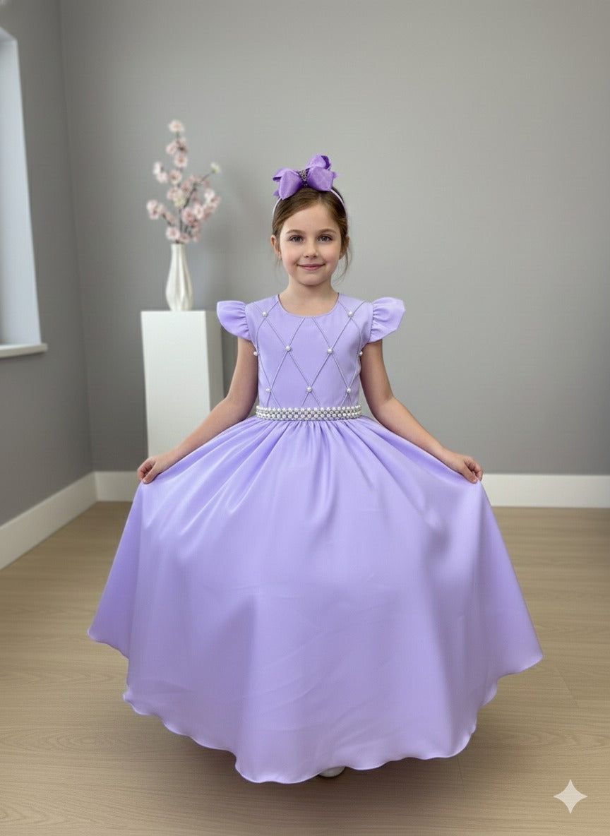 Vestido Ysa Kids Ariane Longo Lilás (VESTYSAKIDARILOLIL)