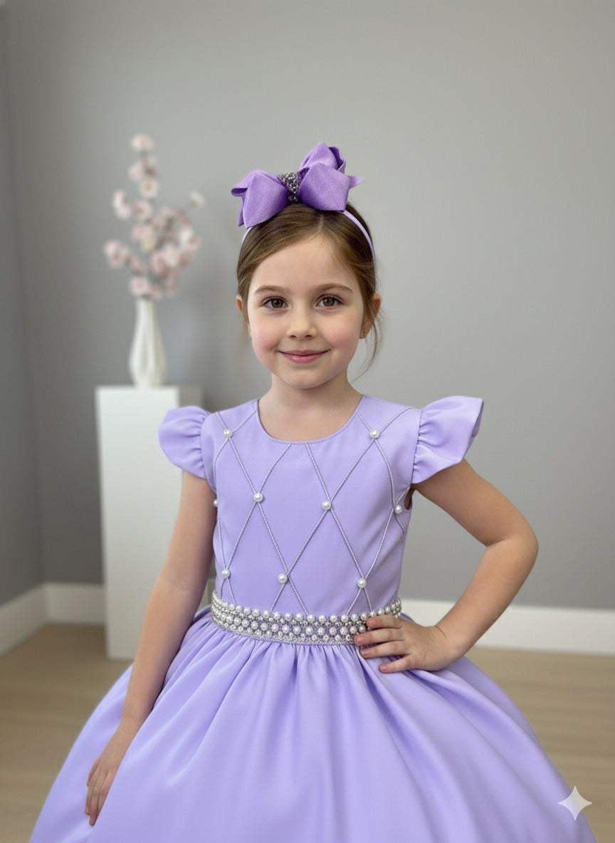 Vestido Ysa Kids Ariane Longo Lilás (VESTYSAKIDARILOLIL)