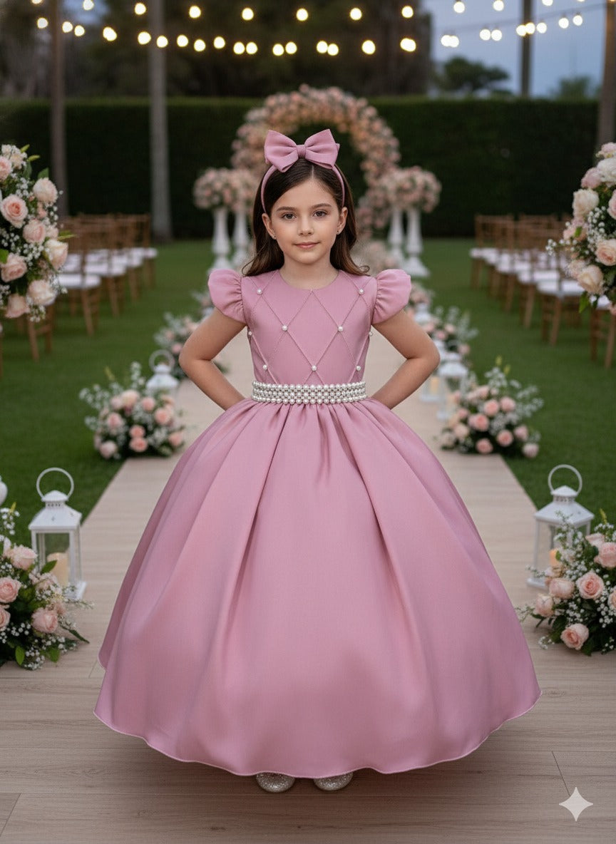 Vestido Ysa Kids Ariane Longo Rosê (VESYSAKIDSARLR)