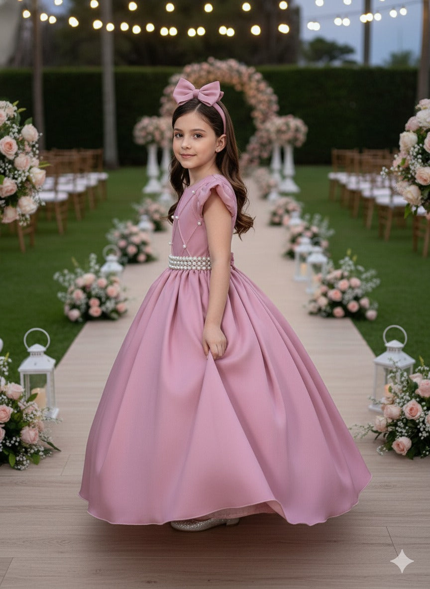 Vestido Ysa Kids Ariane Longo Rosê (VESYSAKIDSARLR)