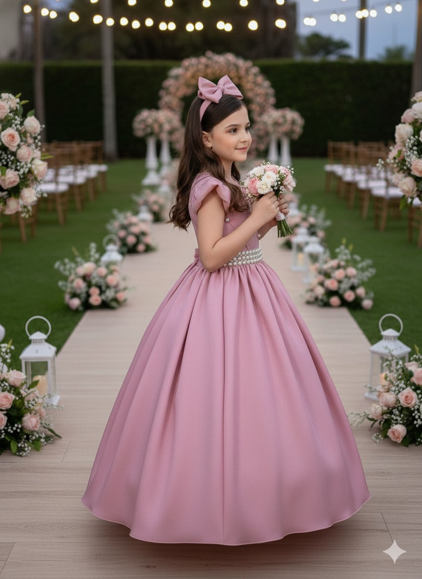 Vestido Ysa Kids Ariane Longo Rosê (VESYSAKIDSARLR)