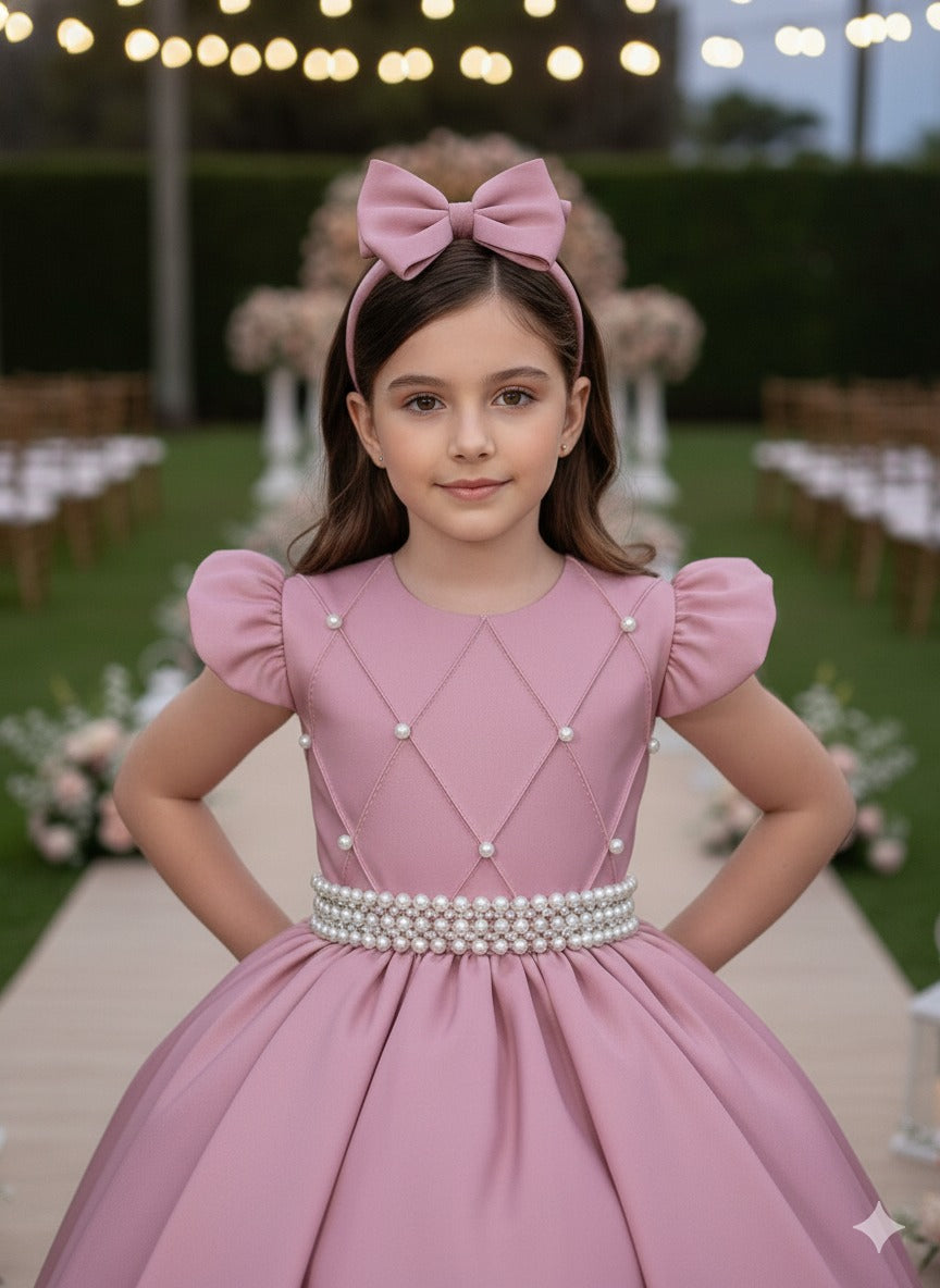 Vestido Ysa Kids Ariane Longo Rosê (VESYSAKIDSARLR)