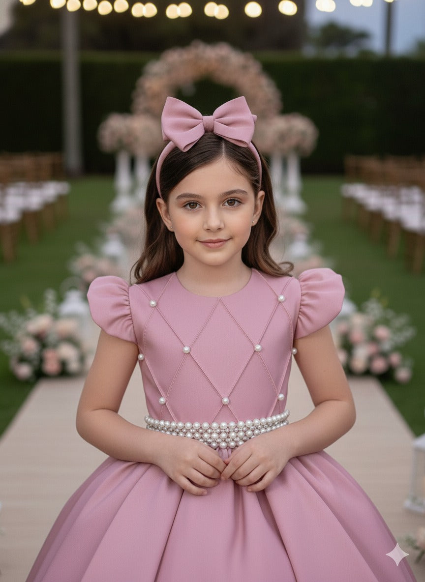 Vestido Ysa Kids Ariane Longo Rosê (VESYSAKIDSARLR)