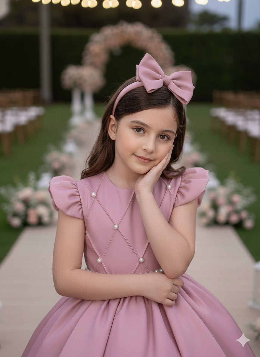 Vestido Ysa Kids Ariane Longo Rosê (VESYSAKIDSARLR)