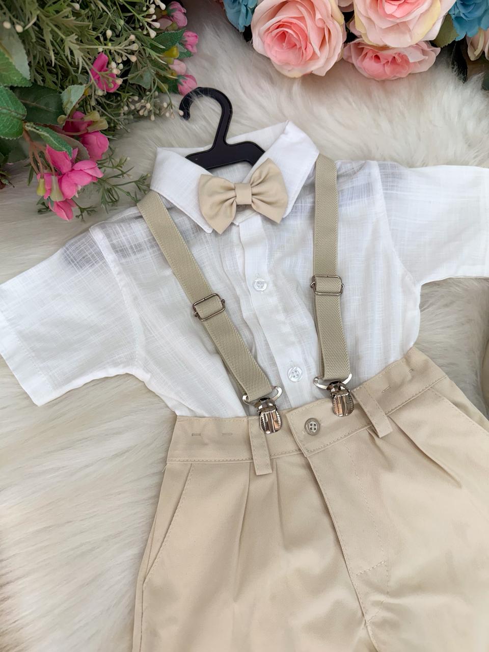 Conjunto Miss Cherry Henry Suspensorio Bege (CJNTMSSCHRRHNRSUSPBG)