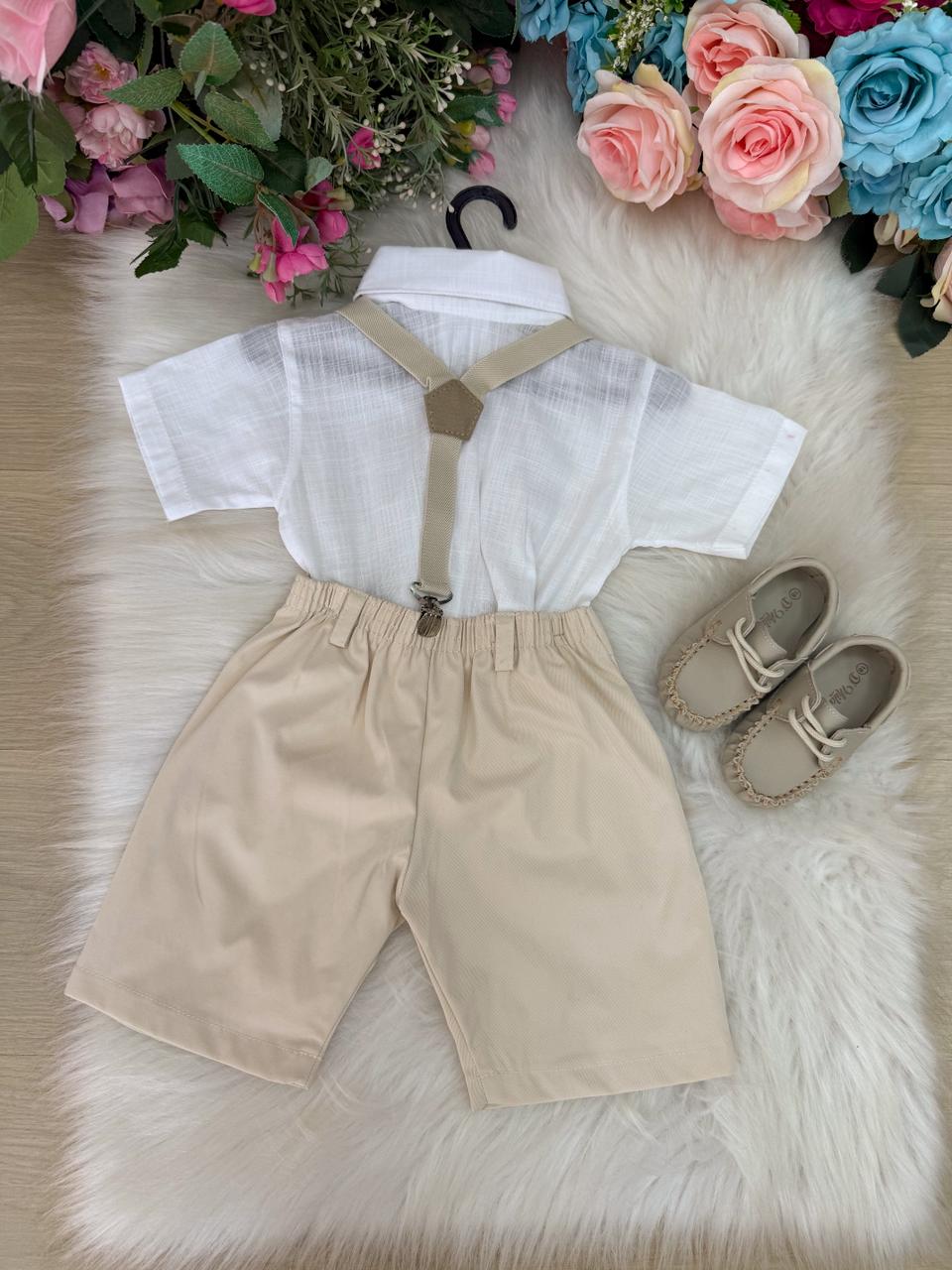 Conjunto Miss Cherry Henry Suspensorio Bege (CJNTMSSCHRRHNRSUSPBG)