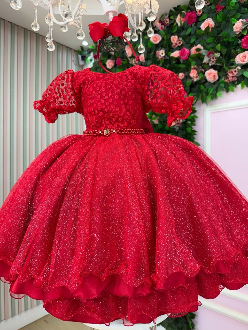 Vestido Bella Child Laize Vermelho Modelo 2 (VESTBLLCHLLAZVRMDLO)