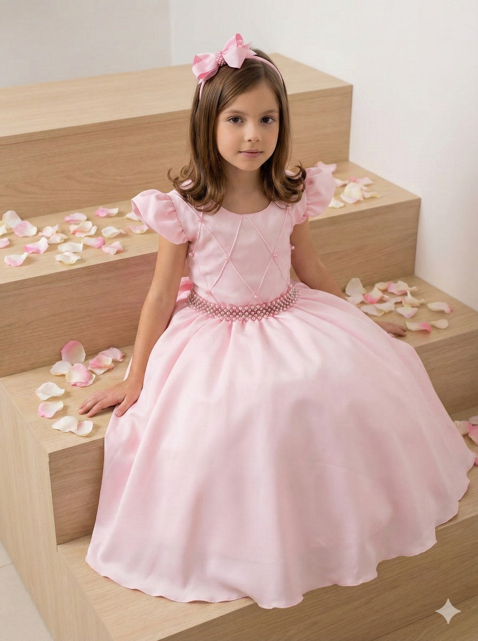 Vestido Ysa Kids Ariane Longo Rosa Bebe (VESTYSKIDARNLNGRSBB)