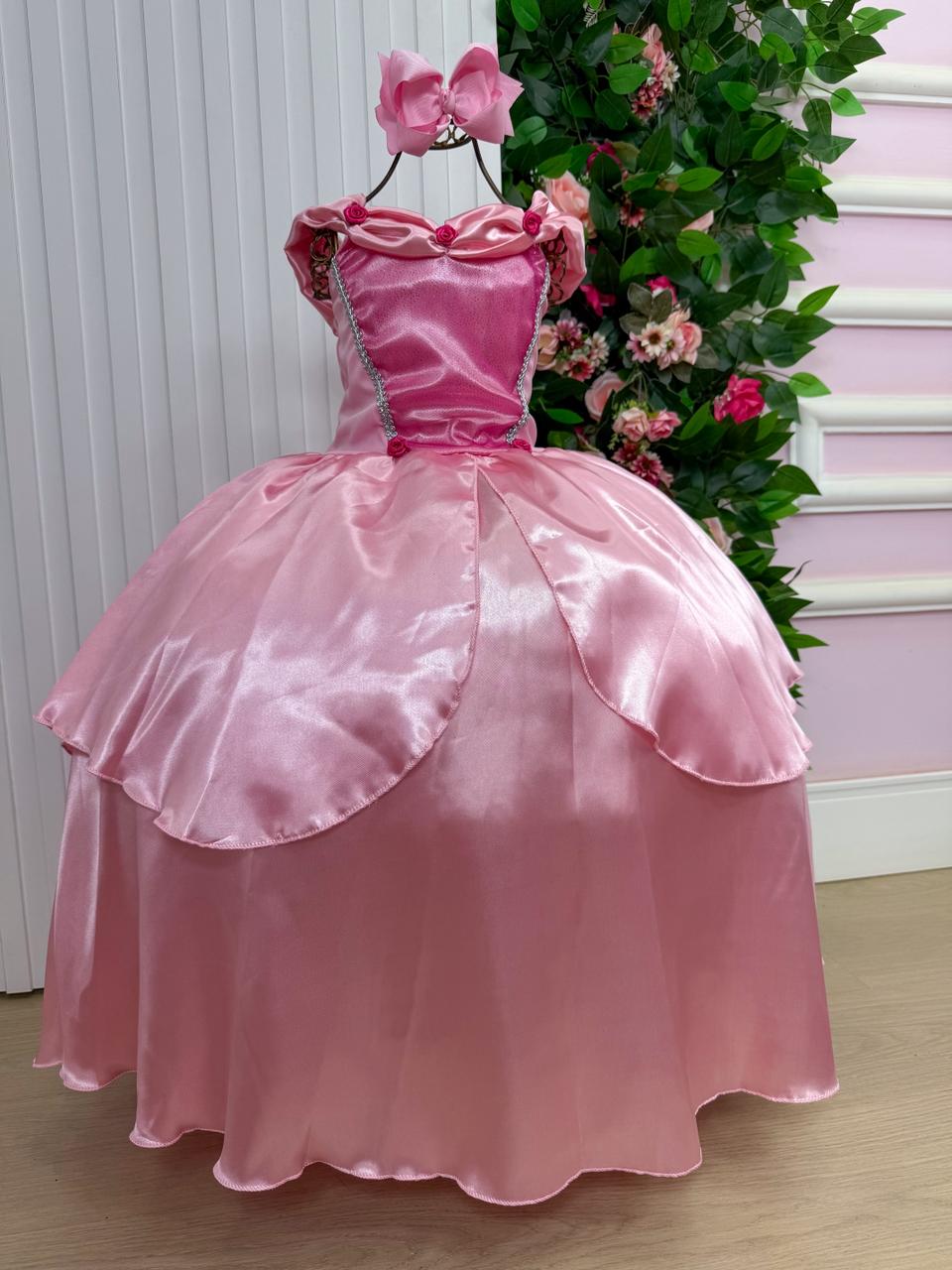 Fantasia Princesa Belli Longa Princesa Rosa - Modelo 3 (FANTPRNCBLADRMCDAR)