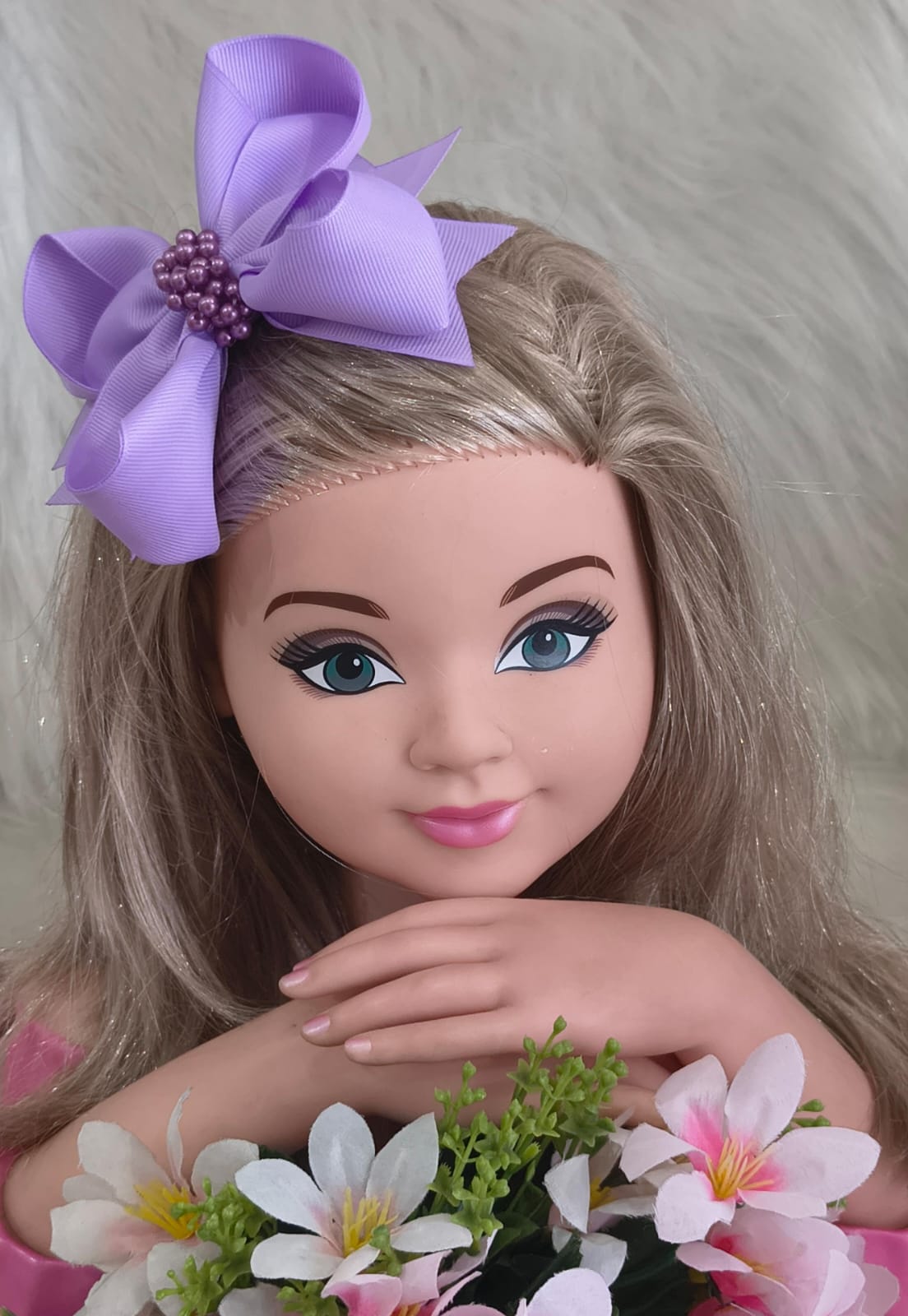 Laço Belli Bico de Pato Lilas Miolo de Perolas (LCBLLLLAMOLDROS)