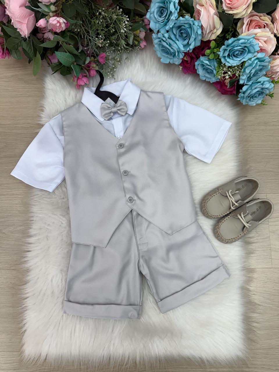 Conjunto Social Miss Cherry Leandro Colete Cinza Claro (CONNSCALMSCHRRLANCLTCZCL)