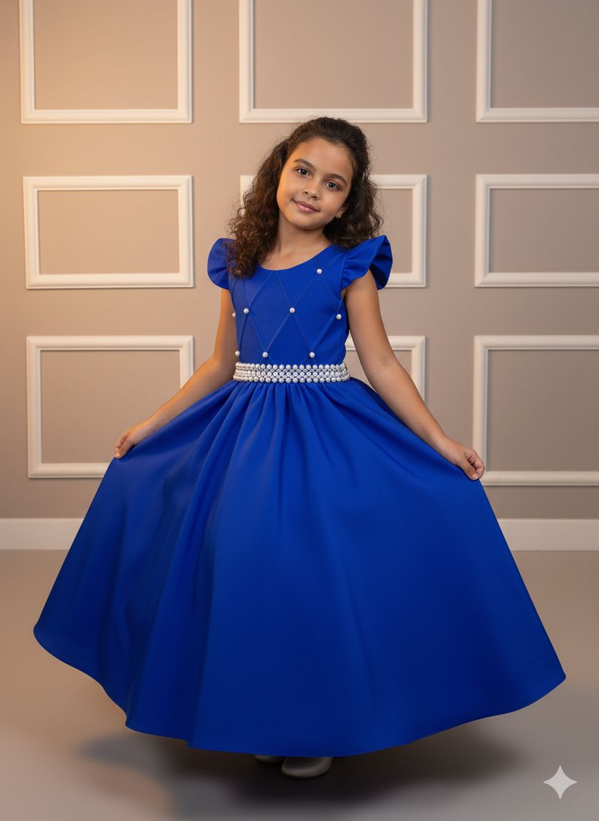 Vestido Ysa Kids Ariane Longo Azul Royal (VESTYSAKIDARILONAZROY)
