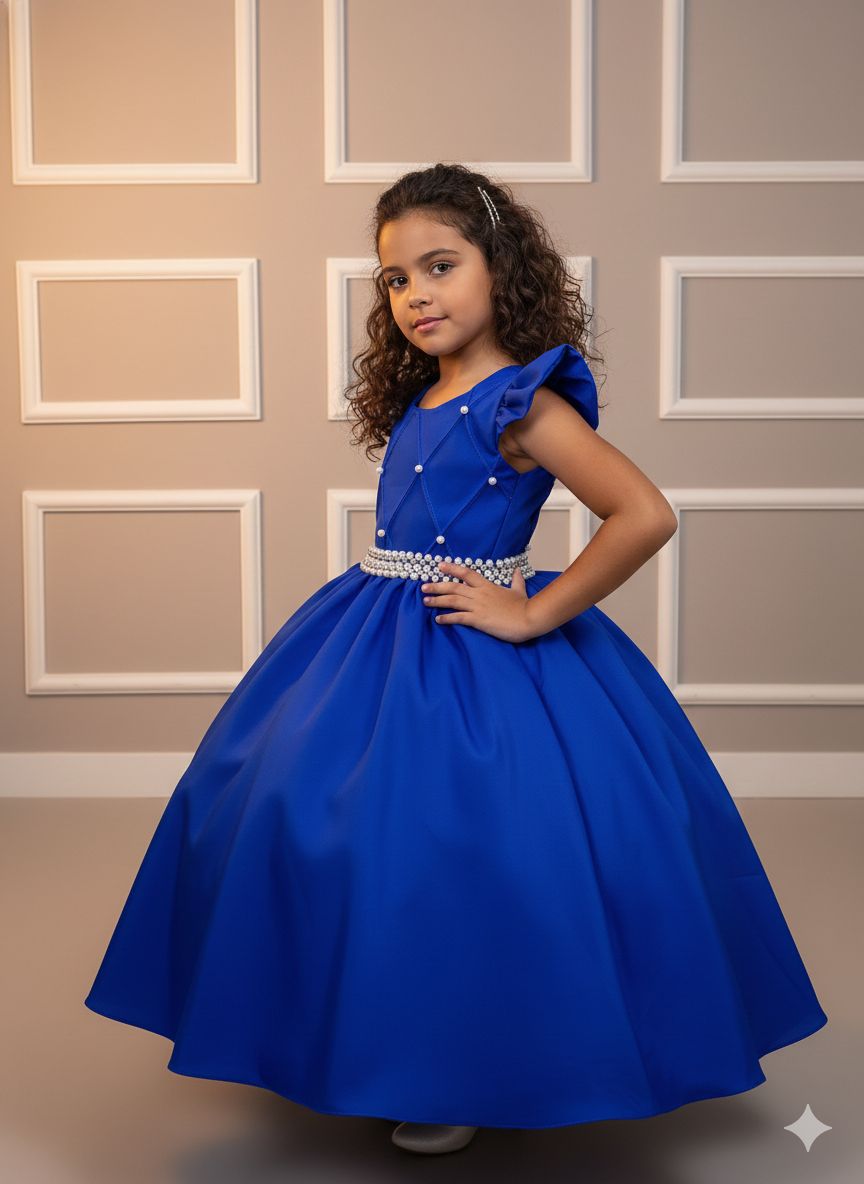 Vestido Ysa Kids Ariane Longo Azul Royal (VESTYSAKIDARILONAZROY)