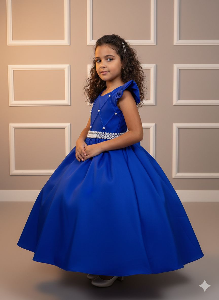Vestido Ysa Kids Ariane Longo Azul Royal (VESTYSAKIDARILONAZROY)