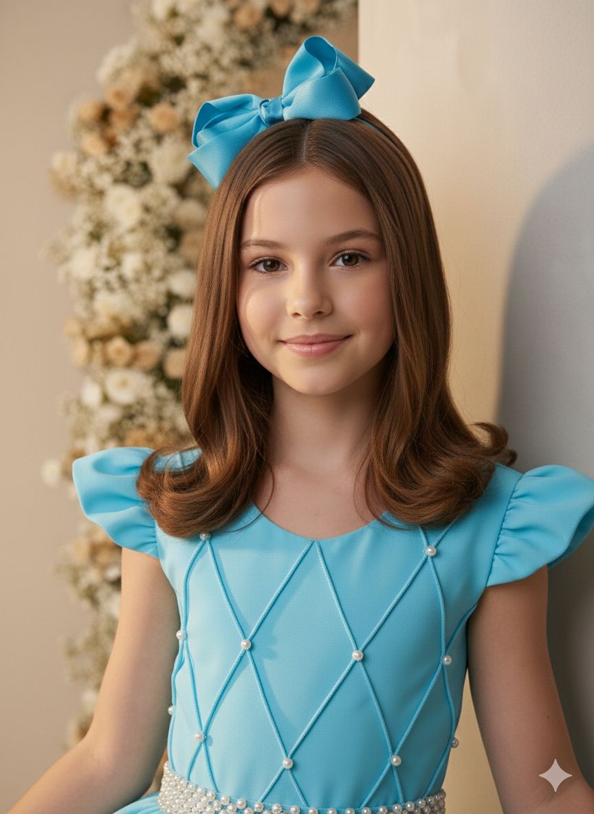 Vestido Ysa Kids Ariane Longo Azul Tifanny (VESYSAKIDARLONAZTI)