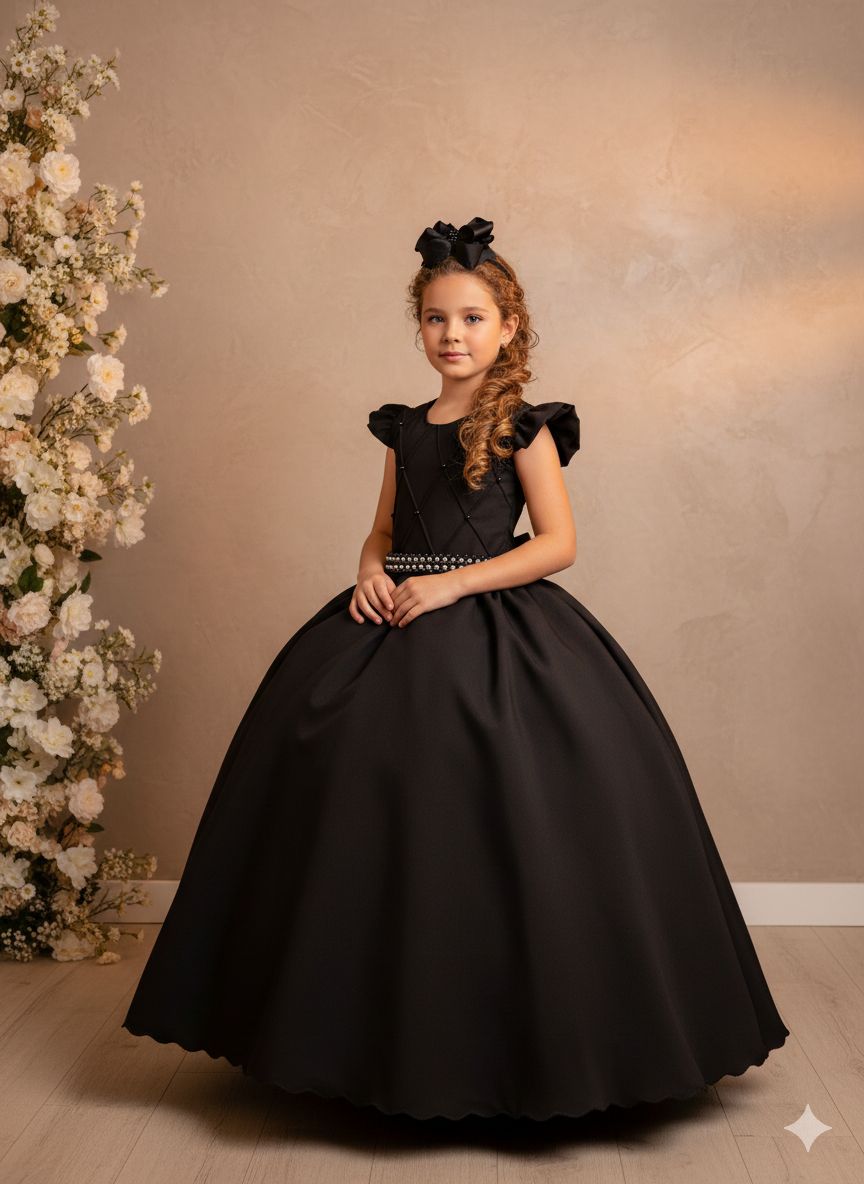 Vestido Ysa Kids Ariane Longo Preto (VESTYSAKIDARILOPR)